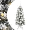 vidaXL Albero di Natale Artificiale con Rami Pieghevoli Verde e Bianco