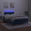 vidaXL Letto a Molle con Materasso e LED Blu Scuro 120x200cm