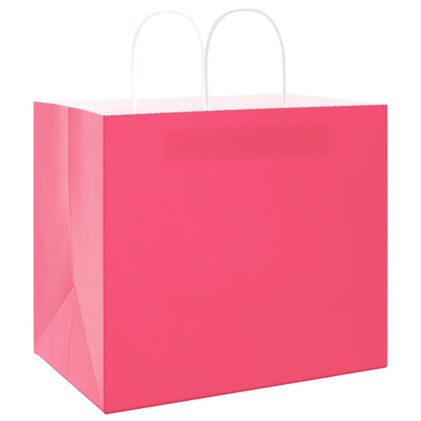 vidaXL Sacchetti di Carta 50 pz con Manici Rosa 32x22x28 cm