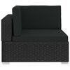 vidaXL Set Divani da Giardino 4 pz con Cuscini in Polyrattan Nero