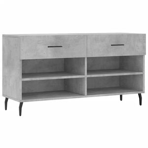 vidaXL Panca Porta Scarpe Grigio Cemento 102x35x55cm Legno Multistrato