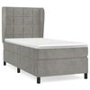 vidaXL Giroletto a Molle con Materasso Grigio Chiaro 90x190 cm Velluto