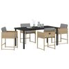 vidaXL Set da Pranzo per Giardino con cuscino 5 pcs Beige polyrattan