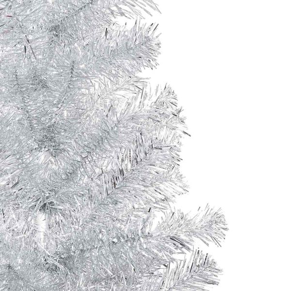 vidaXL Albero di Natale Preilluminato con Palline Argento 180 cm PET