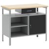 vidaXL Banco da lavoro con cassetto Nero e Grigio 100 x 55 x 85 cm