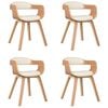 vidaXL Sedie da Pranzo 4 pz Crema in Legno Curvato e Similpelle