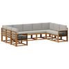 vidaXL Set di divani da esterno 9 pcs Naturale e Grigio Chiaro