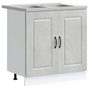 vidaXL Mobile da cucina Kalmar Grigio cemento 80 x 46 x 81,5 cm