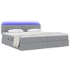 vidaXL Letto con contenitore e LED Grigio chiaro 200 x 200 cm Tessuto