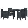 vidaXL Set da Pranzo per Giardino 5 pz Antracite Polipropilene