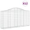 vidaXL Cesti Gabbioni ad Arco 12 pz 200x30x100/120 cm Ferro Zincato