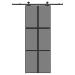 vidaXL Porta Scorrevole Ferramenta 76x205 cm Vetro Temperato Alluminio