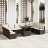 vidaXL Set Divano da Giardino con cuscino 11 pcs Marrone polyrattan