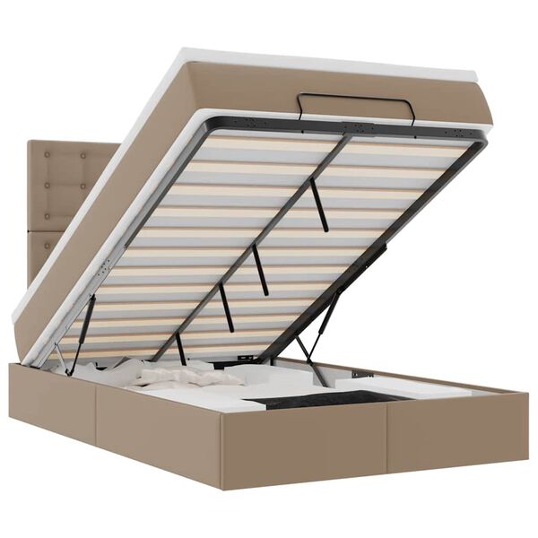 vidaXL Struttura Letto Pouf con Materasso 120x190 cm Similpelle