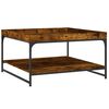 vidaXL Tavolino Rovere Fumo 80x80x45 cm in Legno Multistrato e Ferro