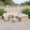 vidaXL Set Divano da Giardino con cuscino 13 pcs Beige polyrattan