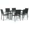 vidaXL Set da Pranzo da Giardino 7 pz in Polyrattan e Acciaio