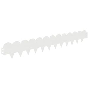 vidaXL Bordura per Prato 10 pz 103 x 15 cm Acciaio Bianco