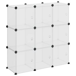 vidaXL Contenitore a Cubo con 9 Cubi e Ante Trasparente PP
