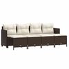 vidaXL Set Divano da Giardino 5 pz con Cuscini Marrone in Polyrattan
