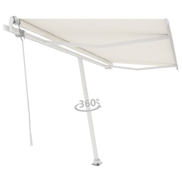 vidaXL Tenda da Sole Automatica Autoportante 450x350 cm Crema