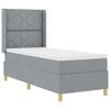 vidaXL Letto a molle con strisce LED Grigio chiaro 80 x 200 cm Tessuto