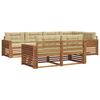 vidaXL Set di divani da esterno 7 pz Naturale e Beige