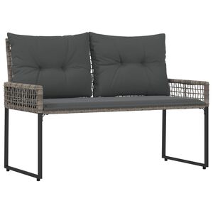 vidaXL Panchina da esterno Grigio 118 x 55 x 82 cm Rattan PE e Tessuto