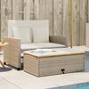 vidaXL Divano Giardino con Cuscini 2 Posti Beige Polyrattan e Acacia