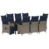 vidaXL Set di tavolo e sedie 9 pz Grigio Rattan in PE