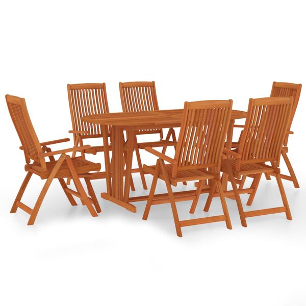 vidaXL Set da Pranzo per Giardino 7 pz in Legno Massello di Eucalipto