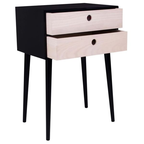 House Nordic Comodino Annelies Nero e Naturale