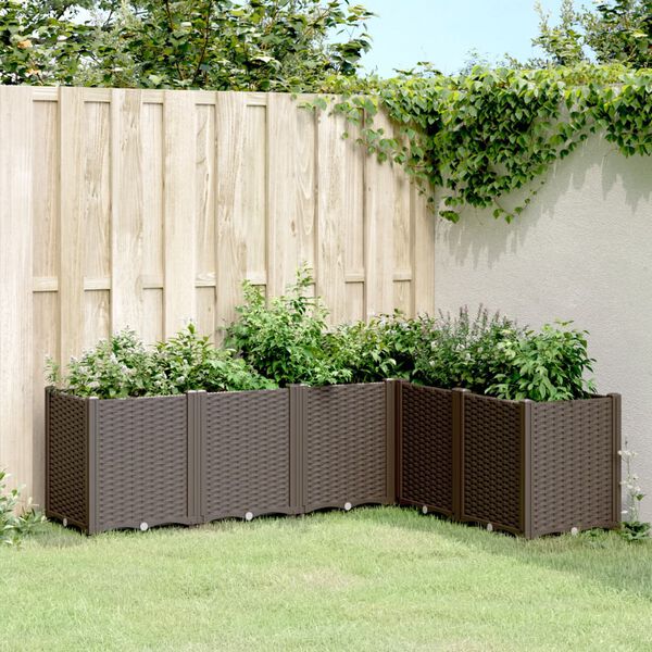 vidaXL Fioriera da Giardino Marrone 160x120x53 cm in PP