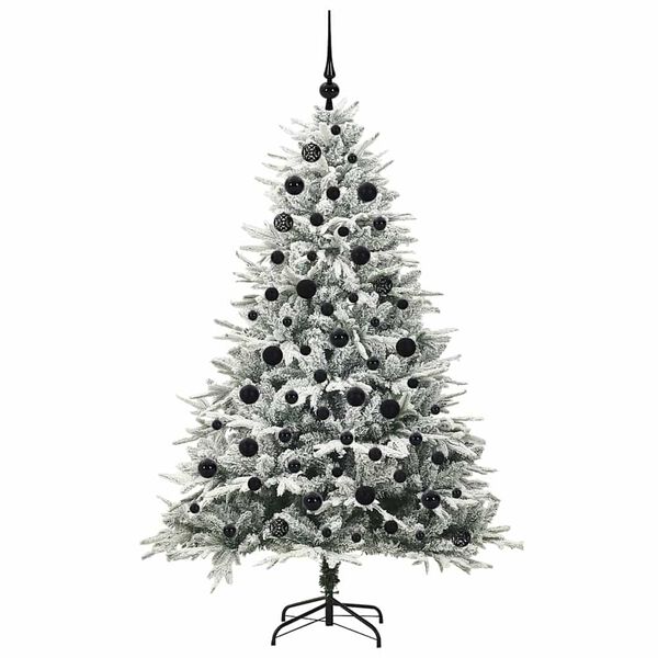 vidaXL Albero di Natale Artificiale Pre-illuminato con Set di Palline