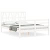 vidaXL Giroletto con Testiera Bianco Small Double Legno Massello