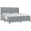 vidaXL Letto a molle con materasso Grigio chiaro 200 x 200 cm Tessuto