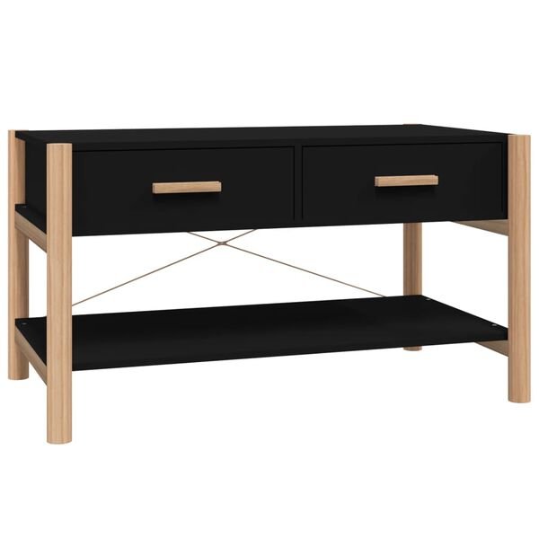 vidaXL Tavolino da Salotto Nero 82x48x45 cm in Legno Multistrato