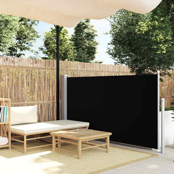 vidaXL Tenda Laterale Retrattile per Patio 100x500 cm Nera