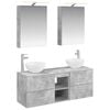 vidaXL Set di mobili per il bagno 5 pz Grigio Cemento