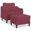 vidaXL Poltrona con Poggiapiedi Rosso Vino 60 cm in Tessuto