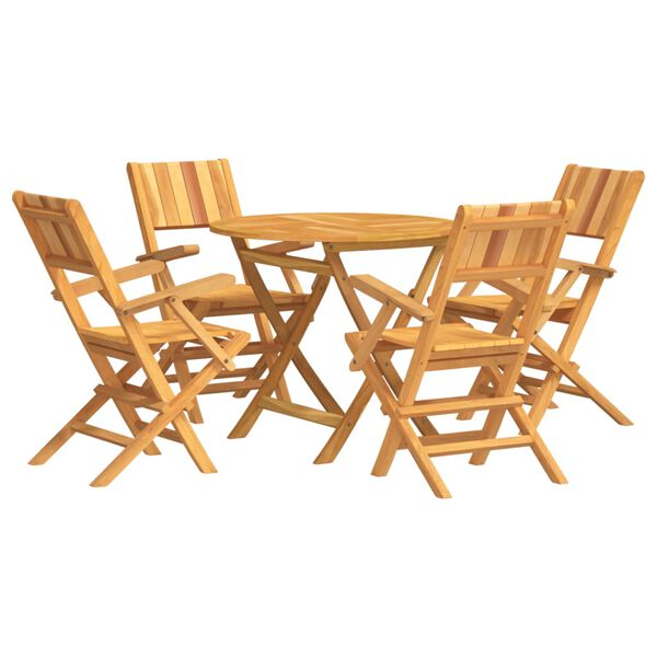 vidaXL Set da Pranzo per Giardino 5 pz in Legno Massello di Teak