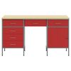 vidaXL Mobile da lavoro con cassetto 3 pcs Rosso 150 x 55 x 85 cm