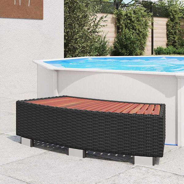vidaXL Scalino per Spa in Polyrattan 92x45x25 cm Nero