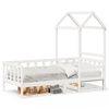 vidaXL Dormeuse con Tetto 80x200 cm Bianco in Legno Massello di Pino