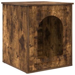 vidaXL Casa per Gatti Rovere fum&eacute; 53 x 52 x 62 cm Legno ingegnerizzato