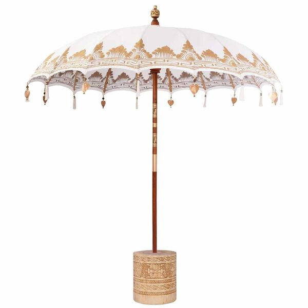 vidaXL Parasol Balinese 260 2 pcs Crema Cotone e legno massello