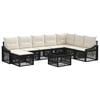 vidaXL Set Divano da Giardino 9 pz Nero polyrattan