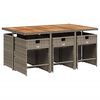 vidaXL Set da Pranzo da Giardino 7 pz con Cuscini in Polyrattan Grigio