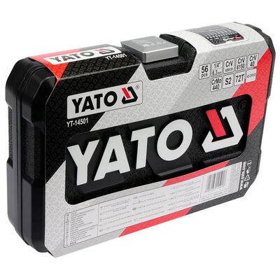 YATO Set Strumenti in Metallo 56 pz Nero YT-14501