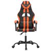 vidaXL Sedia da Gaming Girevole Nero e Arancione in Similpelle
